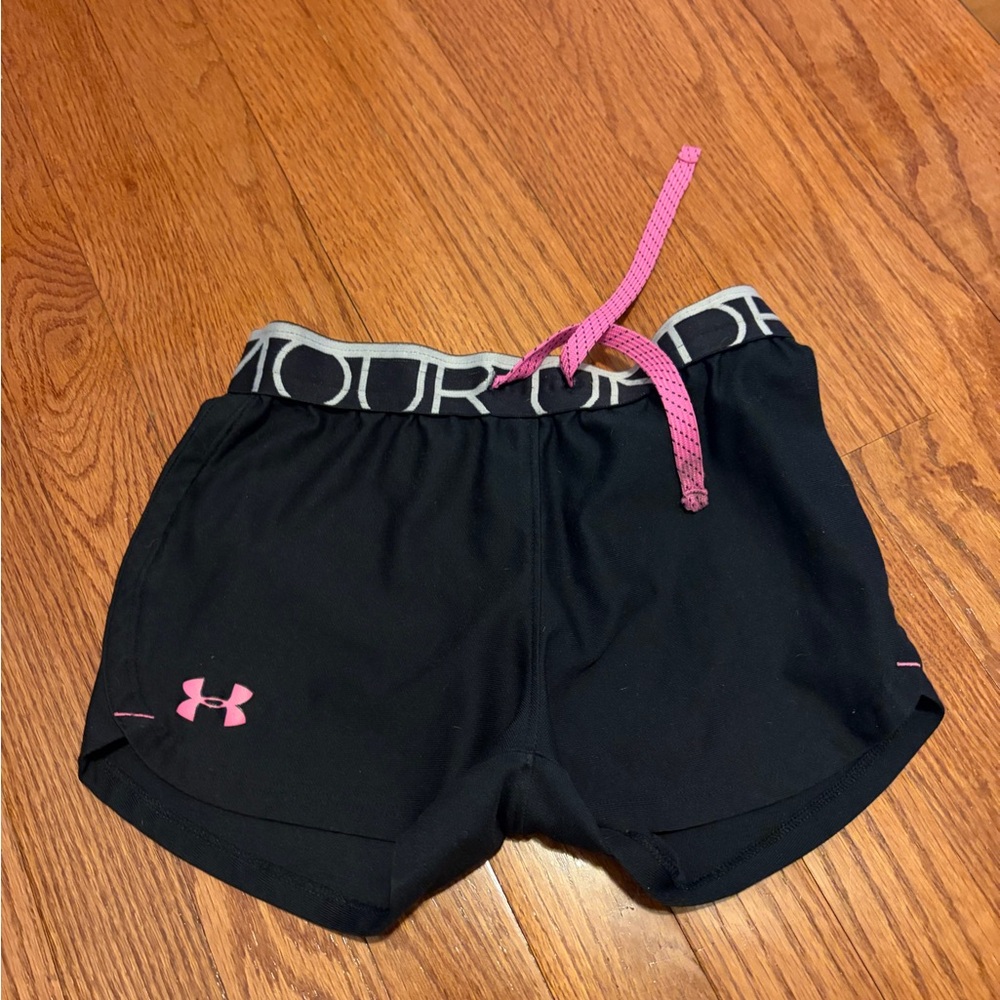 Under Armour Athletic Shorts in Black and Pink